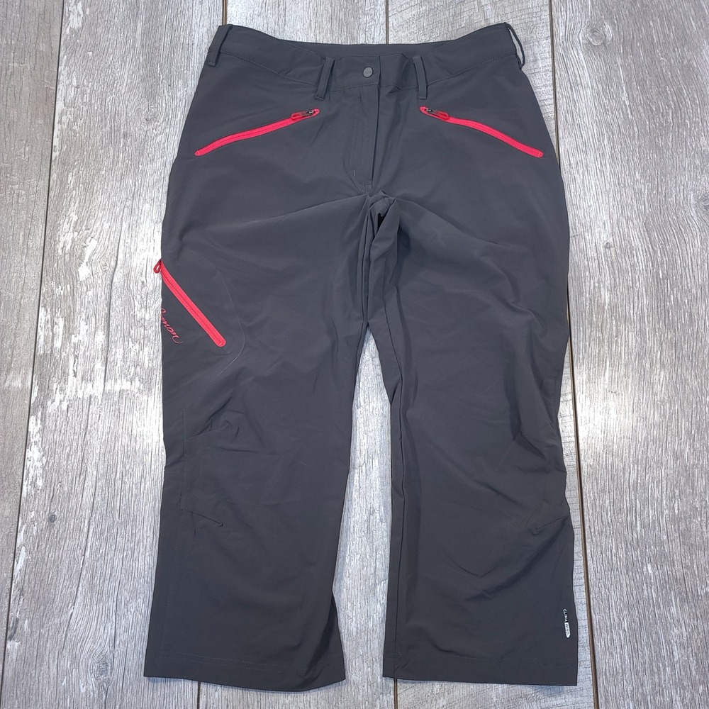 Salomon Pants Women Size 8 Grey ClimaWind Softshell Hiking Cropped